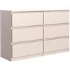 meble masztalerz Cassettiera Camera da Letto con 6 Cassetti - Credenza Soggiorno - Moderna Comò - Cassettiera Alta - Mobiletto con Cassetti - Cashmere 100 x 39 x 78,5 cm