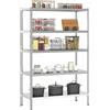 HOMCOM Scaffale da Cucina a 5 Livelli Regolabili 91x40x139 cm Argento