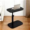 BOYIFEIJIE Tavolino a Forma C Regolabile in Altezza - Regolazione da 45 a 80 cm - Struttura in Metallo e Piano in Legno - Versatile come Comodino, Tavolino da Salotto e per Laptop