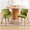 DAYALANE Set di 2 Sedie da Pranzo in Velluto Sedia da Cucina Moderne Sedie Imbottite con Braccioli Poltroncine da Salotto con Gambe in Legno per Cucina/Soggiorno/Camera da Letto, Verde
