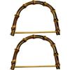 Roleader Manici per Borsa in Bamboo 2 Pezzi da 20 CM Manici Fatti a Mano per Borse Uncinetto e Borse Spiaggia di Borsette e Pochette
