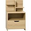 HOMCOM Comodino per Camera da Letto e Salotto, 45x35x73 cm Color Legno