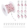 PATIKIL 16.4Ft Catena con Strass, Catene per Creazione all'Ingrosso con Ganci A Forma di Aragosta E Anelli di Collegamento per Accessori per Creazione, Tono Argentato (Rosa)