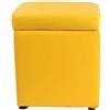 MUMUXIAO Pouf quadrato 30 x 30 x 35 cm, piccolo sgabello cubo con coperchio incernierato, sedile imbottito in pelle rigenerata, impermeabile, per soggiorno, camera da letto (giallo)