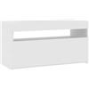 vidaXL Mobile Porta TV con Luci LED Bianco Lucido 75x35x40 cm