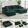 TEYVOKS Divano Modulare a U 262cm - Divano Nuvola Senza Montaggio - Sofa Boneless con Schiuma ad Alta Resilienza - Divano Angolare Moderno per Soggiorno e Ufficio, Verde