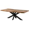 MASSIVMOEBEL24.DE FREEFORM 5 Tavolo da pranzo in legno di sheesham - sabbiato natur/gambe incrociate antracite matt 180x90