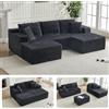 TEYVOKS Divano Modulare a U 262cm - Divano Nuvola Senza Montaggio - Sofa Boneless con Schiuma ad Alta Resilienza - Divano Angolare Moderno per Soggiorno e Ufficio, Grigio
