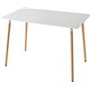 DEYARNA HOME Tavolo da Pranzo Moderno, Tavolo da Cucina in Stile Nordico per Sala da Pranzo, Soggiorno, Ufficio, Balcone, Tavolo Rotondo per 2-4 Persone (Bianco 01, 110 * 70 * 74cm)