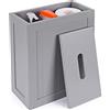Lantaly - Mobiletto sottile da bagno, contenitore in legno per carta igienica, scatola compatta da bagno, contenitore multiuso in legno per ordine e pulizia - Grigio