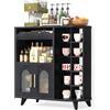 VINCOURNA Kitchen Cabinet, Mobiletto Cucina con Porta Bicchierini Caffè, Mobile Cucina con Ante, Armadio con Cassetto, Coffee Bar Station per Macchina da Caffè, Tazzine da Caffè (40x80x91 cm)