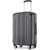 KONO Valigia Grande 75cm Rigida e Leggera Trolley da 24 Pollici in ABS con 4 ruote Valigie da Viaggio, Grigio