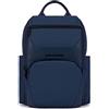 PIQUADRO, Computer and iPad® backpack in recycled fabric with sternum strap, anti-theft cable, pocket for bottle and RFID anti-fraud protection, BLU