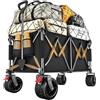 YEAUPE PRO Carrello Spiaggia Pieghevole con Ruote Portatutto, Grande Capacità, Doppi Freni, Doppia Forcella Rinforzata, Ruote Grandi, Manico Regolabile, Rete Elastica Inclusa, 250kg/260L, Nero