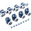 Generico Set 8 Rotelle e Rulli di Ricambio per Box Doccia - Cuscinetti 24 mm - Rotelline Box Doccia - Ruote Doccia per Porta Scorrevole - con Viti per Porta Della Doccia
