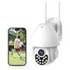 XNY 1080P Telecamera Wi-Fi Esterno 360°, 3MP Telecamera Tuya Smart Life, Visione Notturna, IP66, Tracciamento Automatico del Movimento, Audio Bidirezionale, 32G Scheda Micro SD