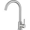 VALAZ Rubinetto Cucina Nichel Girevole 360° Alta Pressione Serie Misisipi | Rubinetto da cucina miscelatore monocomando, canna girevole, girevole 360°, alta pressione, ottone e acciaio inox