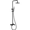 GALYON -IMEX- Set Asta Doccia Estensibile - Serie Olimpo - Cartuccia Ceramica Ø35 mm (Nero Opaco)