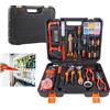 HSHa Kit di attrezzi per la riparazione della casa, 102 pezzi, kit di attrezzi per magazzino, manutenzione per principianti, progetti fai da te. Include chiave inglese, pinze per martello, valigetta per il