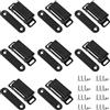 Swpeet Confezione da 8 chiusure magnetiche in acciaio inox nero con kit assortito di viti, chiusura magnetica per porte, porte, cucina, armadietti, chiudiporta