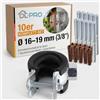 DL-PRO Fascetta per tubo a vite, Ø 16 - 19 mm (3/8), inserto in EPDM | set da 10 con vite e tasselli | M8 | riscaldamento sanitario