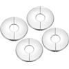 PATIKIL Flangia Divisa a Parete 1 (25mm), 4 Pezzi in Acciaio Inox Tondo Autoadesivo Piastra Copertura per Parete Idraulica per Cucina Bagno Braccio Tubo Rubinetto Decorazione, Argento
