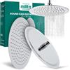 Millto™ Rotondo Soffione Doccia 20cm Effetto Pioggia Specchio Ultra Sottile Acciaio Inox Cromato Lucido Alta Pressione Ugelli Anticalcare Confortevole Elegante