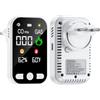 TOONKE 4 in 1 Plug in Rilevatore di Monossido di Carbonio, Allarme CO Portatile, Rilevatore di Gas con Batteria Ricaricabile Integrata da 1000 mAh e Schermo HD [CO Temp Umidità] - Norma EN 50291 - Bianco