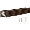 TURvent Griglia di Ventilazione Marrone per Porta 450 x 92 mm Doppio Lato - Griglia di Aerazione in Plastica per Passaggio Aria tra Stanze - per Bagno Cucina Garage
