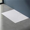 doporro Piatto Doccia Rettangolare 100x160 cm in Resina Minerale Bianco Effetto Pietra, Ultrasottile H 3 cm, Scarico Laterale con Piletta Inclusa - Geoma07