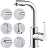 Guador Rubinetto per Lavabo Rubinetti per Cascata Bagno,Guador Rotazione a 360° Rubinetto Bagno Lavabo Rubinetto da Bagno Acqua Fredda e Calda Miscelatore Monocomando per Lavabo Rubinetto per Lavabo Cromato
