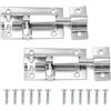 SZXMDKH Chiavistello per porta, confezione da 2 chiavistelli scorrevoli in acciaio inox, resistenti e piccoli, per fissare porte interne per camere da letto, bagni, armadi e contenitori, 5 cm (argento)