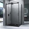 Mai & Mai Box Doccia 80x140cm, Cabina Bagno in Cristallo Trasparente ad Apertura Scorrevole Box Cabina Doccia Angolare Nero Ravenna19K