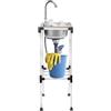 TONFEION Lavello da cucina indipendente in acciaio inox, con rubinetto dell'acqua fredda e tubo di scarico, set di lavello mobile in acciaio inox, per esterni, da campeggio, 42 x 37 x 83 cm