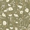 FunStick Carta da Parati Piccola Floreale Verde Oliva Carta Adesiva per Pareti Camera da Letto Floreale Vintage Pellicola Adesiva per Mobili Verde Fiori Piccoli Adesivi Murali Soggiorno 44.5CMx3M