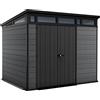 Keter Cortina 9x7 - Casetta da giardino - Con porta doppia anta - 277x218x226 cm