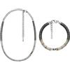 Diesel Uomo Collana e Bracciale D Logo in Pietre Semi-Preziose Argento, Set