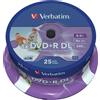 Verbatim DVD+R Double Layer 8x Speed 8,5 GB, stampabili, confezione da 25 (DVD)