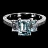 Gemsporium Anello Gemsporium In Argento 925 Octagon Aquamarina Naturale 7x5mm Mis 6