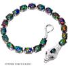 Gemsporium Bracciale Gemsporium In Argento Sterling 925 Ovale Opale Nero 7x5mm