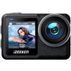 iZEEKER iA400 Action Cam 4K 20MP 5G WiFi 64GB Memoria, 40M Fotocamera Subacquea 12M Impermeabile(Senza Custodia) Doppio Schermo 2.2 Touchscreen Vlog Camera, 1600mAh-Batteria Telecamera 6-AXIS EIS