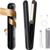 HIULLEN Mini piastra lisciante senza fili, 2 in 1, senza fili ricaricabile, con 4 temperature, arricciatura e lisciatura, piastra da viaggio, piastra per capelli in ceramica