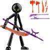 Generico Set di action figure da collezione con 7 armi, personaggi snodabili per stop motion, per adolescenti, adulti, collezionisti, da esporre in vetrina, studio, camera da letto, soggiorno (F)