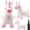 Sun Baby Animale gonfiabile che salta, giocattolo di 1 anno, saltarello per bambini, design ergonomico, cavallo giocattolo, pompa manuale inclusa (Unicorno con ali)