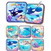 Prism Petal Dinosauro Riutilizzabile Libro di Pittura d'Acqua Giocattoli per Bambini, Libro di Acquerello Magico Giocattolo con Penna d'Acqua Favola per 3 + età Ragazzi e Ragazze (Oceano)