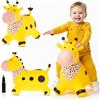 Sun Baby Animale gonfiabile che salta, giocattolo di 1 anno, saltarello per bambini, design ergonomico, cavallo giocattolo, pompa manuale inclusa (Giraffa gialla)
