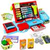Joellfuner Registratore di Cassa Giocattolo per Bambini, Supermercato Giocattolo con Calcolatrice Reale /Scanner/Soldi Finti/Cibo, Negozio di Gioco per Bambini Pretend, Ragazze Ragazzi 3 4 5 6 Anni