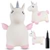 Sun Baby Animale gonfiabile che salta, giocattolo di 1 anno, saltarello per bambini, design ergonomico, cavallo giocattolo, pompa manuale inclusa (Unicorno bianco con ali)