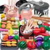 JUQG 76 Pezzi Accessori Giocattolo da Cucina per Bambini, Giocattoli da Cucina con Pentole e Padelle, Gioco di Ruolo da Chef Adatto a Ragazzi e Ragazze di 3 4 5 6 7 8 Anni