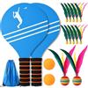 YOUYIKE Racchettoni da Spiaggia con 2 Legno Racchette 12 Volano 2 Tennis da Tavolo Giochi Spiaggia per Giardino Spiaggia Feste Famiglia